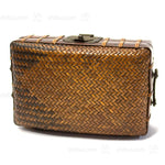 Japanese Antique Bamboo & Rattan Woven Bento Basket