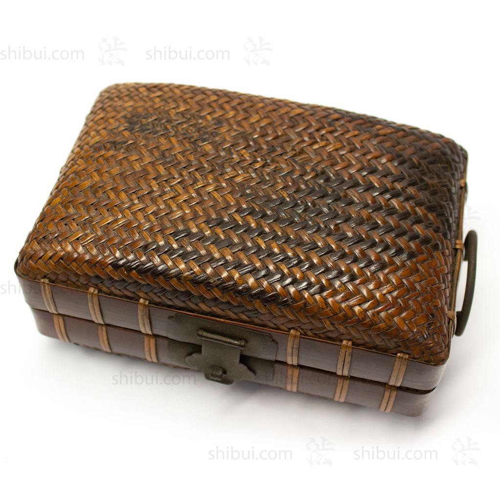 Japanese Antique Bamboo & Rattan Woven Bento Basket