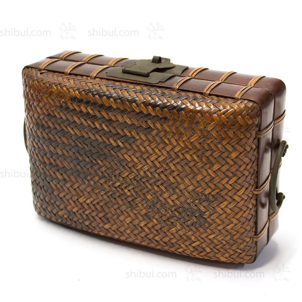 Japanese Antique Bamboo & Rattan Woven Bento Basket