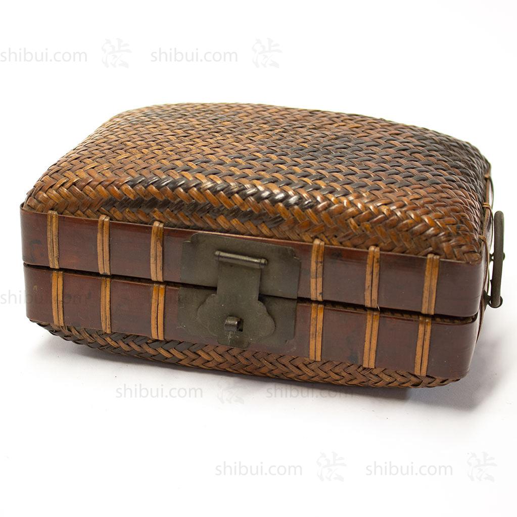 Japanese Antique Bamboo & Rattan Woven Bento Basket