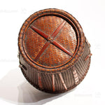 Beautifully Woven Japanese Karamono Style Antique Bamboo Ikebana Flower Basket