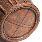 Beautifully Woven Japanese Karamono Style Antique Bamboo Ikebana Flower Basket