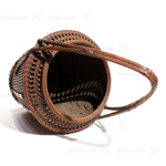 Beautifully Woven Japanese Karamono Style Antique Bamboo Ikebana Flower Basket