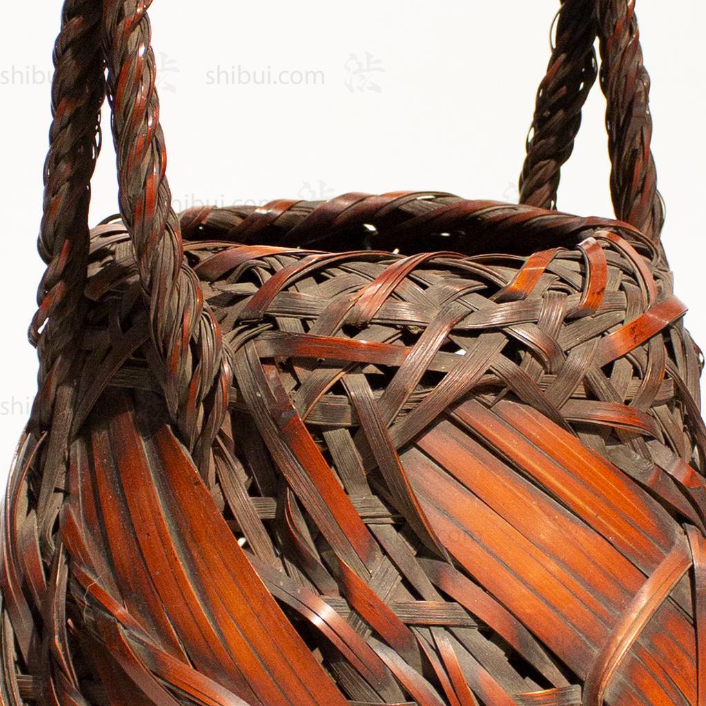 Bamboo Basket with Rope Style Handle
