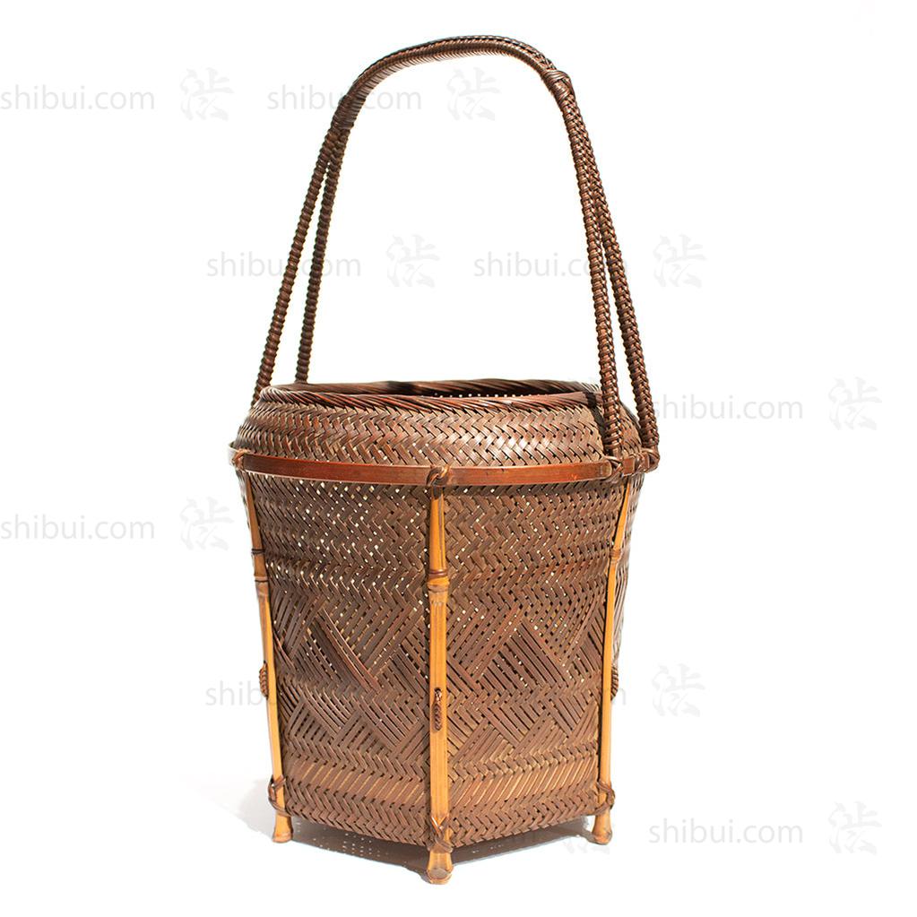 Karamono Style Japanese Signed Flower Basket