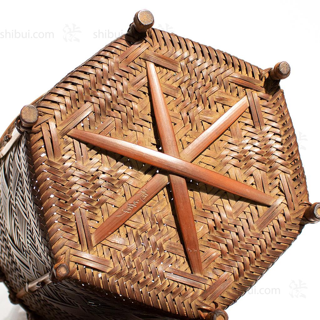 Karamono Style Japanese Signed Flower Basket