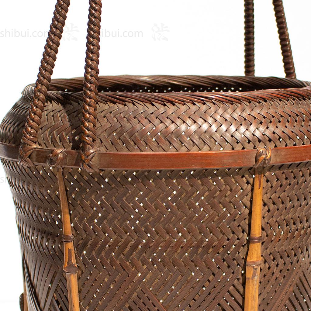 Karamono Style Japanese Signed Flower Basket