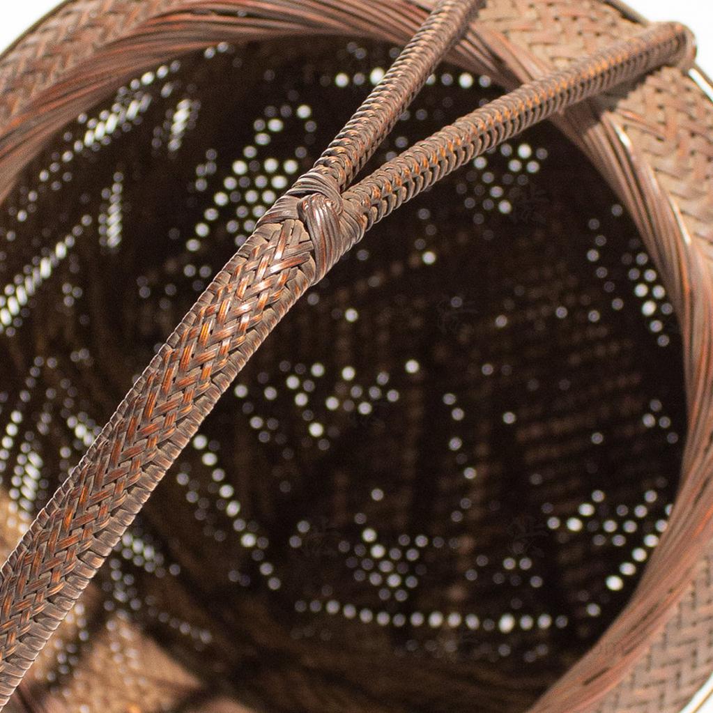 Karamono Style Japanese Signed Flower Basket