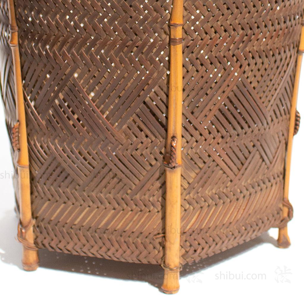 Karamono Style Japanese Signed Flower Basket