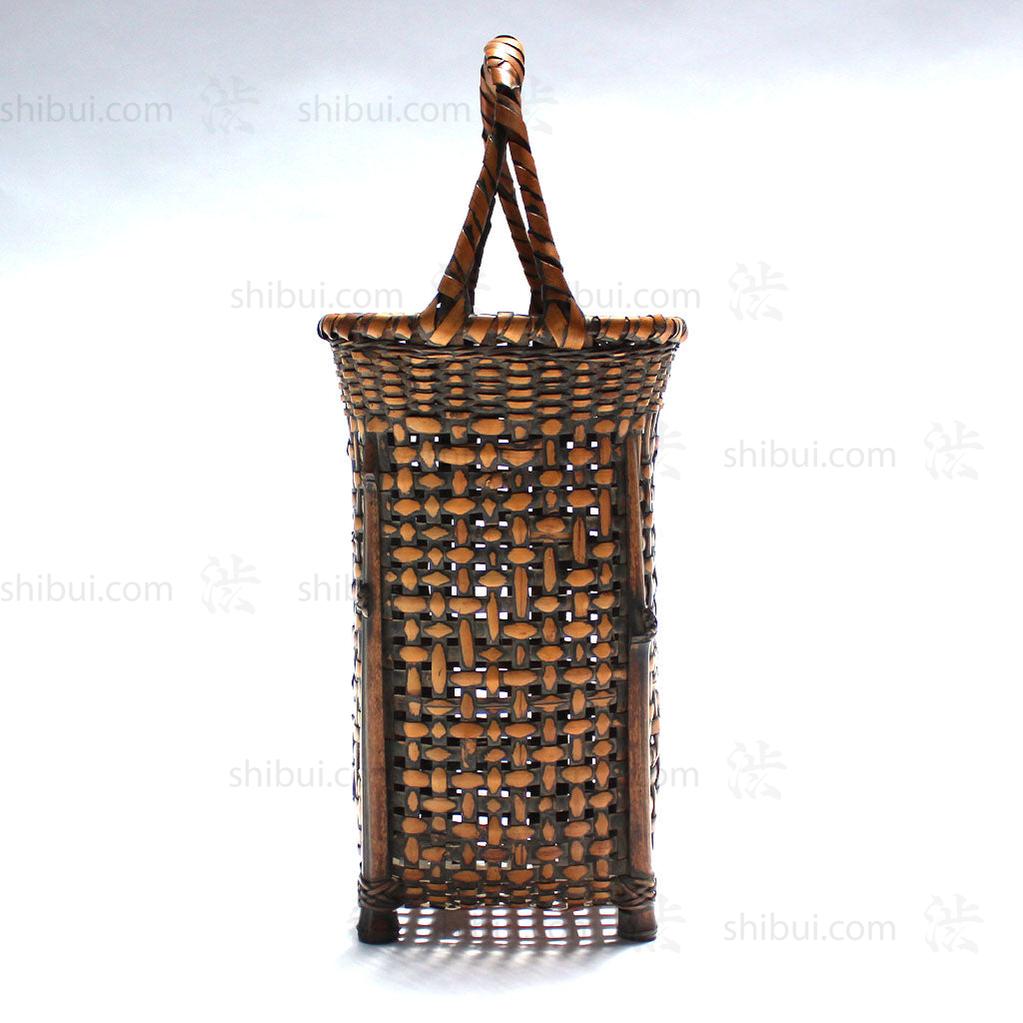 Square Vase Form Hanakago Japanese Bamboo Ikebana Flower Basket