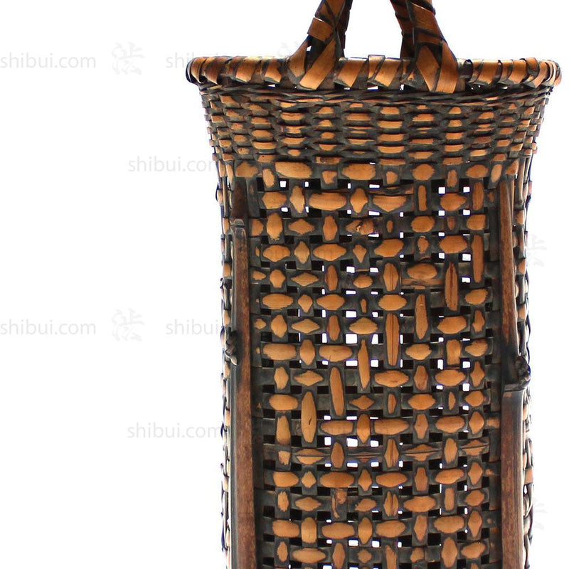 Square Vase Form Hanakago Japanese Bamboo Ikebana Flower Basket