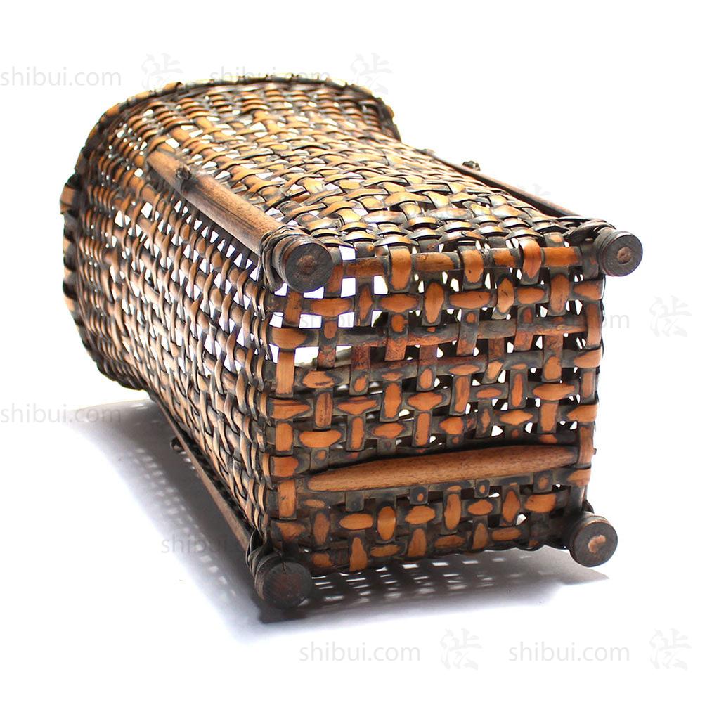 Square Vase Form Hanakago Japanese Bamboo Ikebana Flower Basket
