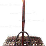 Finely Woven Karamono Style Japanese Flower Basket.