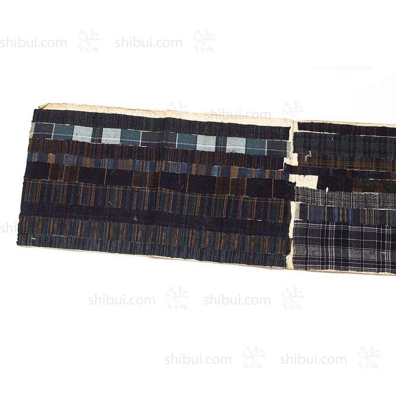 blue samples of fabric in a book