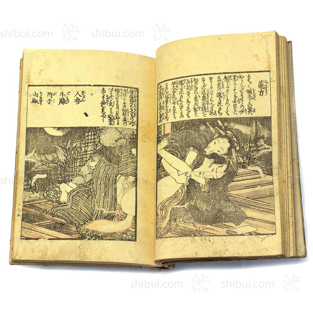 Wood block Printed Shunga Book with Fox
