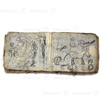 book with horse drawn on it