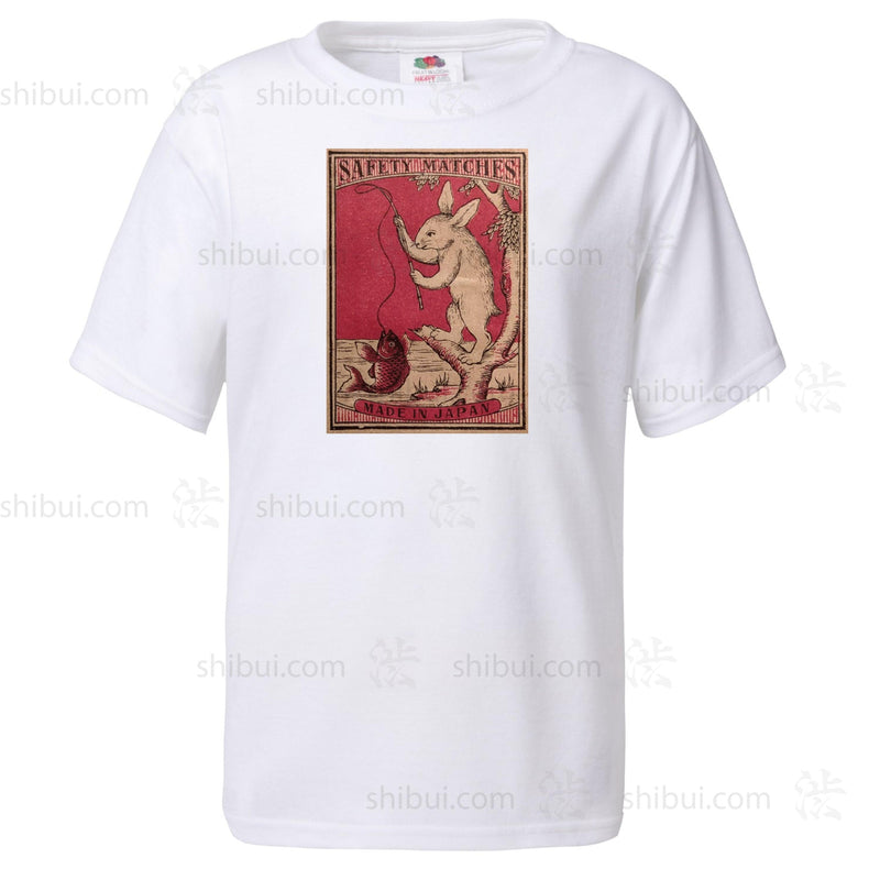 Youth White "Fishing Rabbit" Matchbox Cover T-Shirt