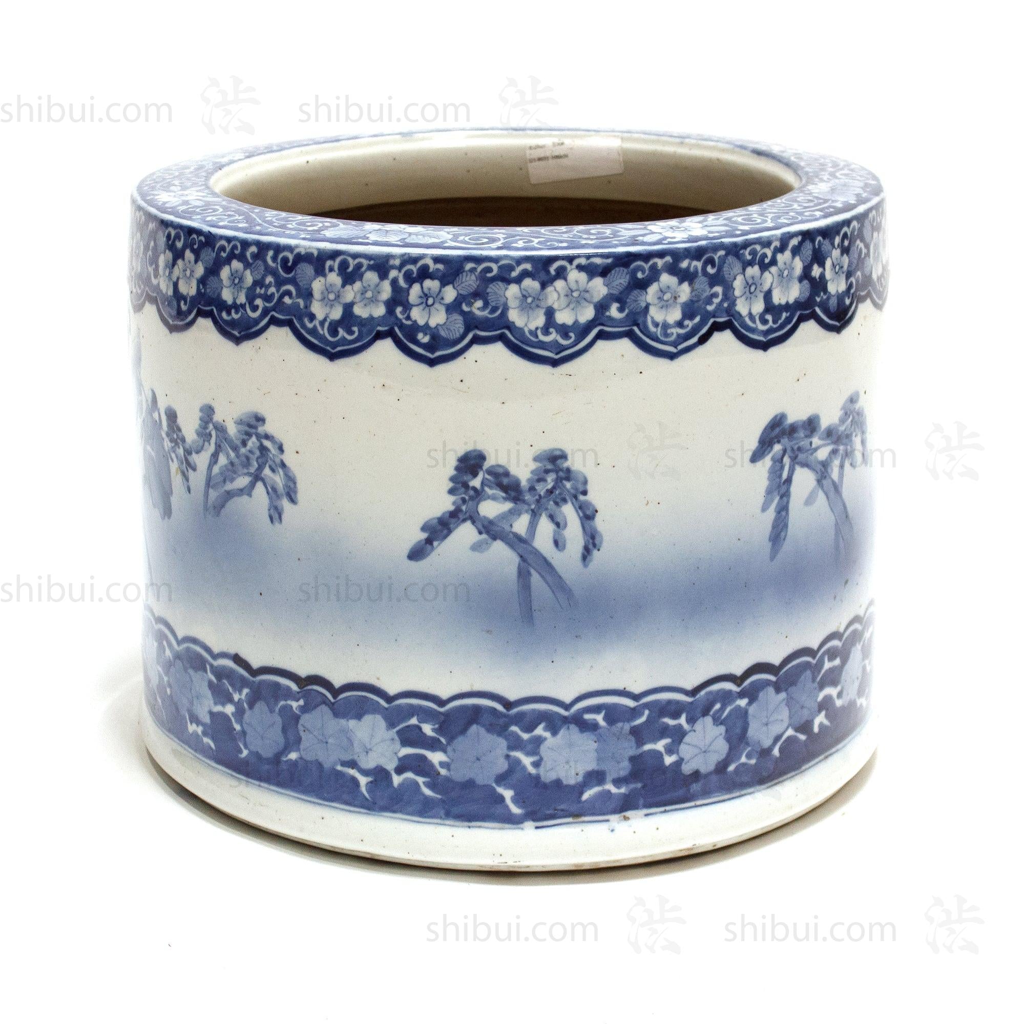 Japanese Ceramic Blue and White Hibachi