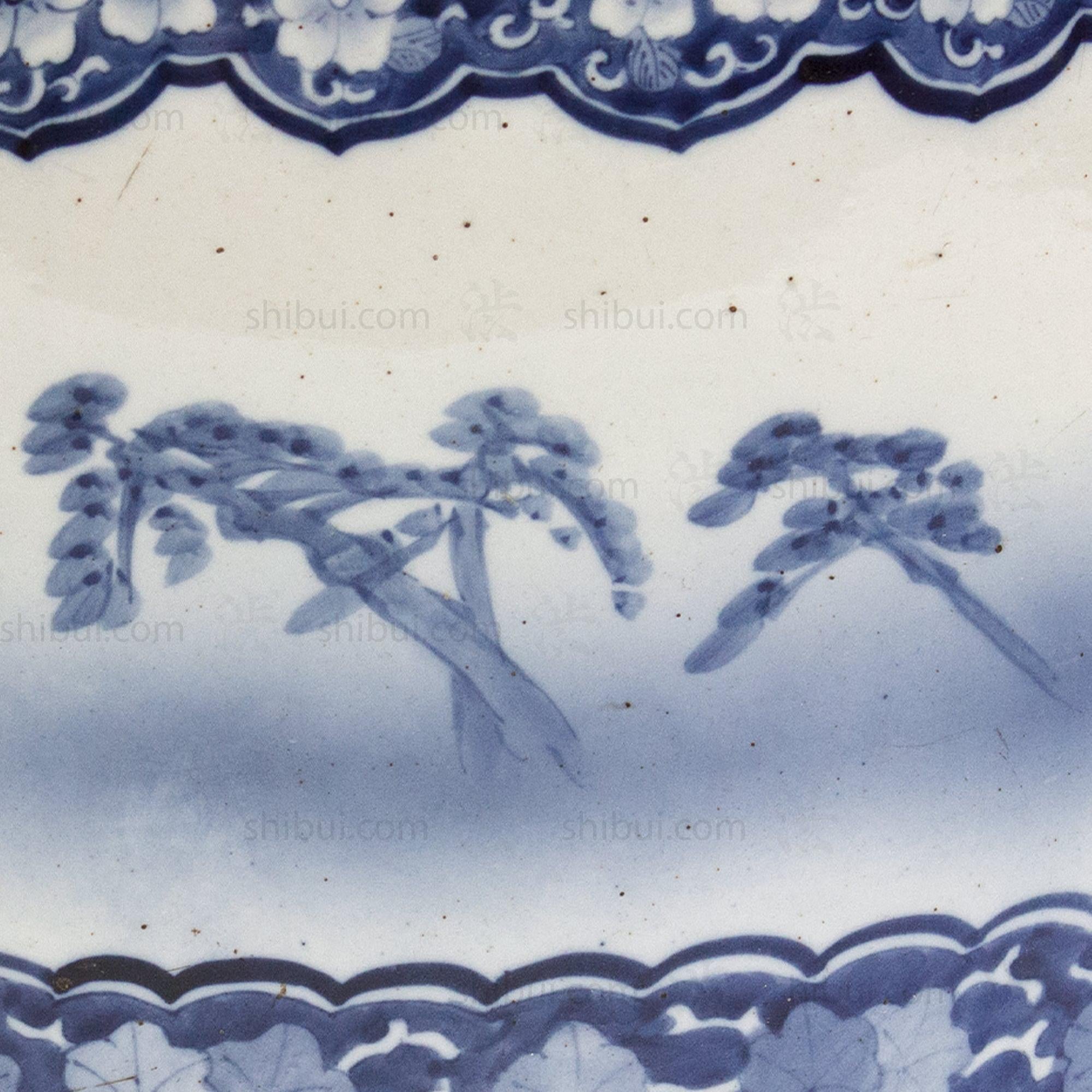 Japanese Ceramic Blue and White Hibachi