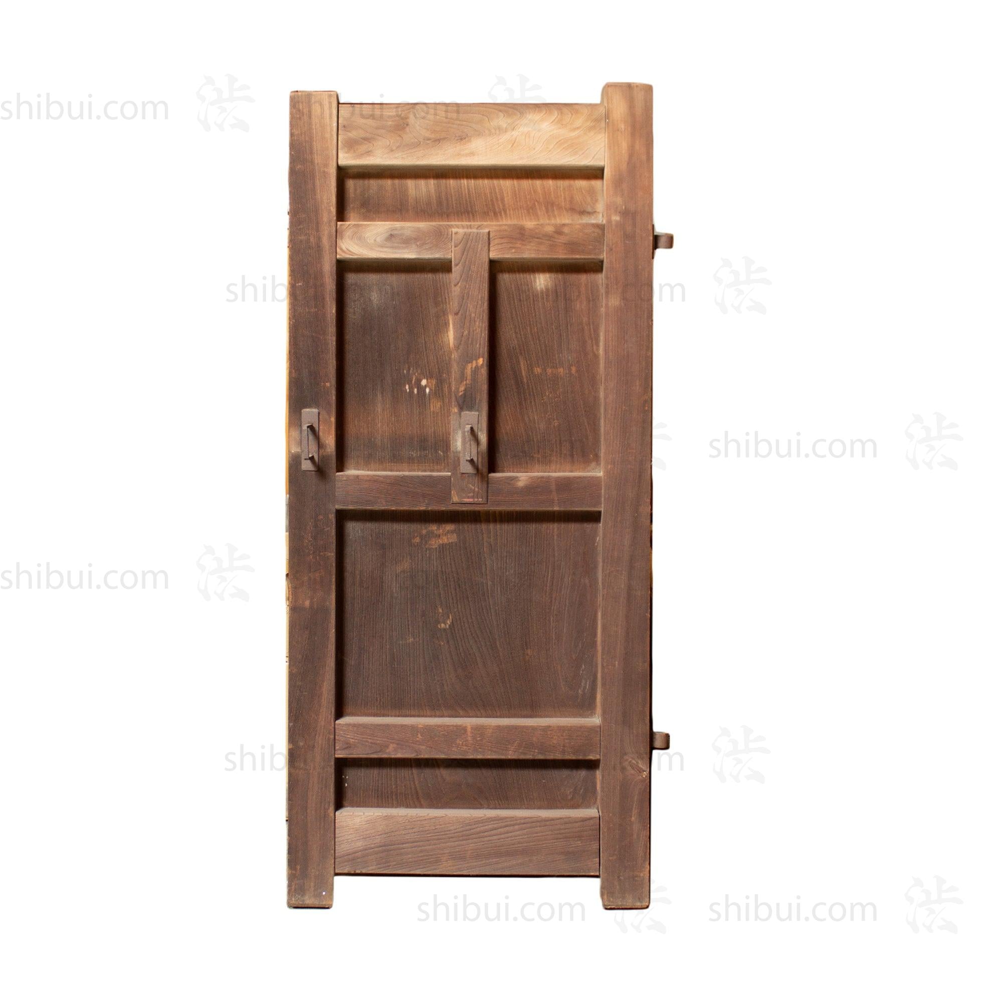 Beautiful Japanese Book Matched Keyaki Meiji Era Gate | 3 Door Set.
