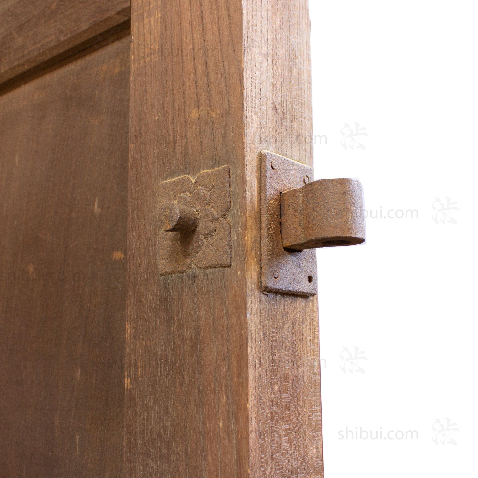 Beautiful Japanese Book Matched Keyaki Meiji Era Gate | 3 Door Set.