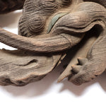 Large Pair of Japanese Antique Hand Carved Hardwood Baku Carvings