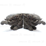 Small Pair of Japanese Antique Hand Carved Hardwood Baku Carvings