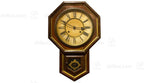octagonal clock with projection for pendulum Beautiful Japanese Antique Wall Clock