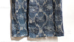 Hemline Detail | Japanese Antique (Late 19th Century) Children's Kasuri Kimono | Child's Robe | Daikoku Motif | Hand-Sewn Indigo Resist Dyed Linen | Japanese Ikat