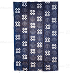 Japanese Antique (Early Taisho Era) Indigo Kasuri  Fabric | Indigo Resist Dyed Fabric | Geometric and Kiri (paulownia) Pattern
