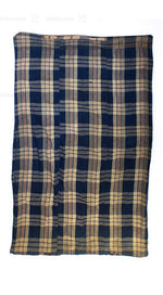 tan and blue futon cover