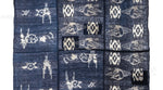 Detail | Japanese Antique (Early Taisho Era) Kasuri Indigo Futon Cover | 3 Panel Bed Cover, Duvet | Indigo, Resist Dye Cotton | Crane, Floral Motif