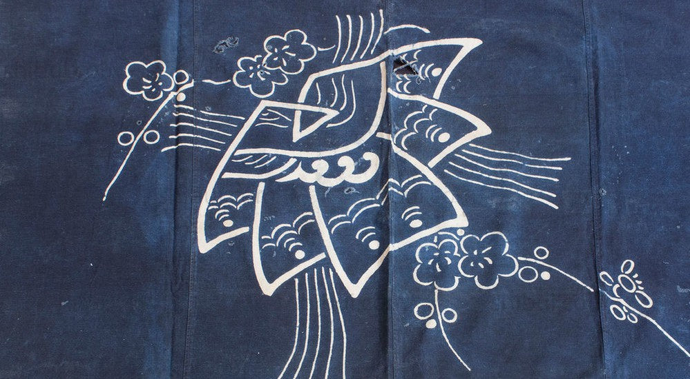 Tsutsugaki Furoshiki with Floral Motif