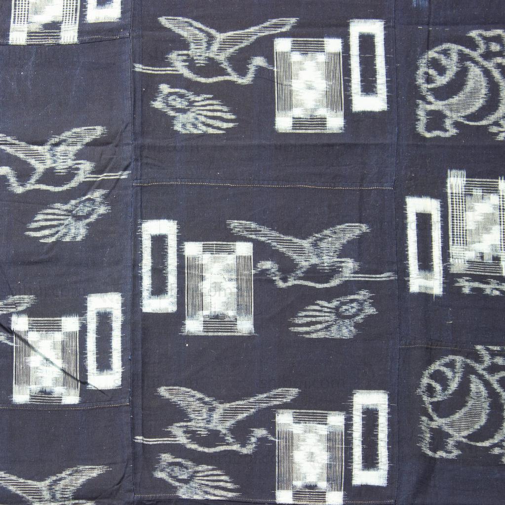 Indigo Kasuri Futonji with Cranes, Tortise and Daikoku's Hammer.