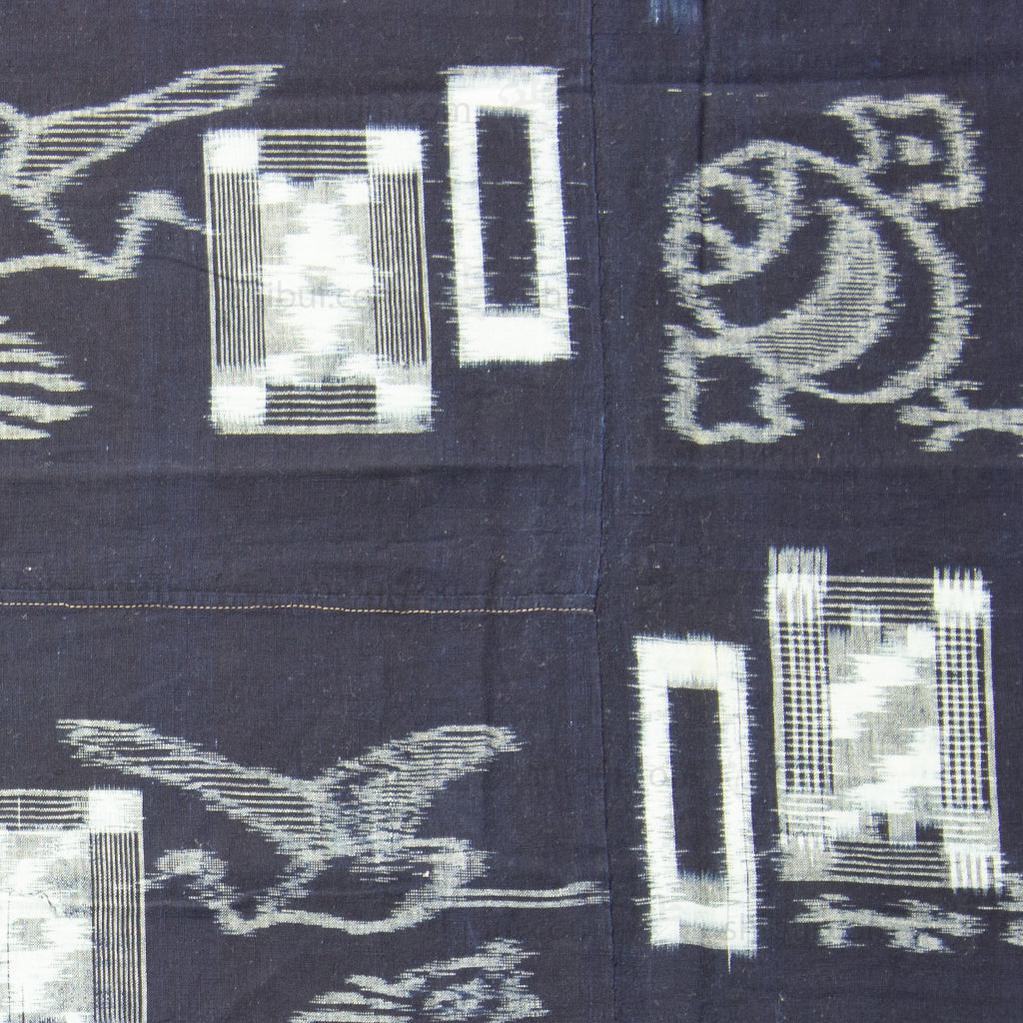 Indigo Kasuri Futonji with Cranes, Tortise and Daikoku's Hammer.