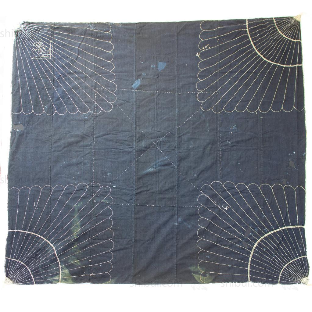 Very Large Indigo Sashiko Furoshiki