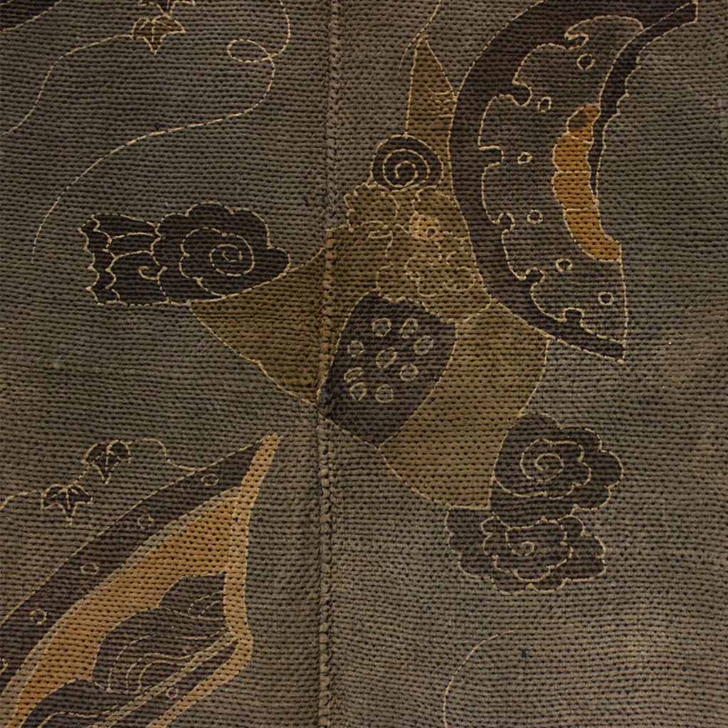 Hanten with Roof Tiles Japanese Antique Kimono Coat