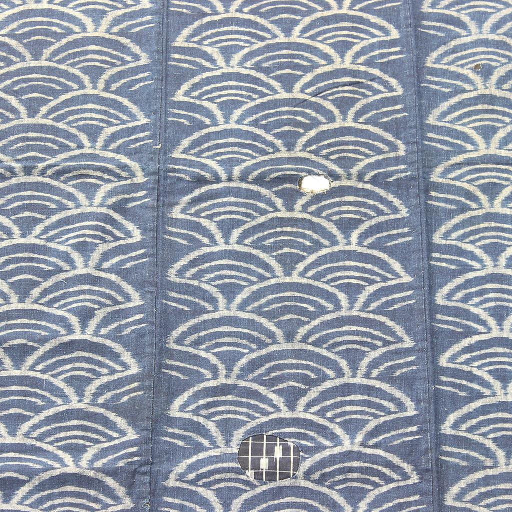 Indigo Kasuri Futonji with Wave Pattern