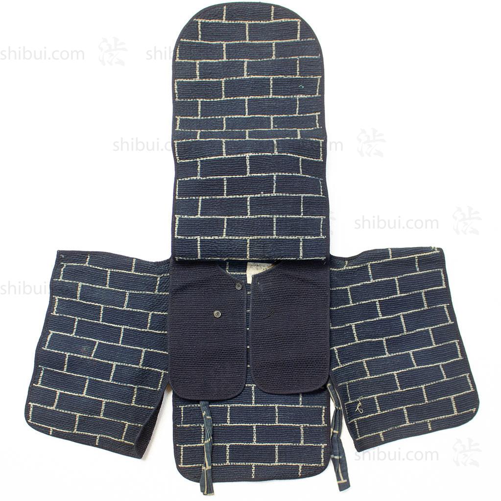 Sashiko Fireman's Hat with Brick Motif