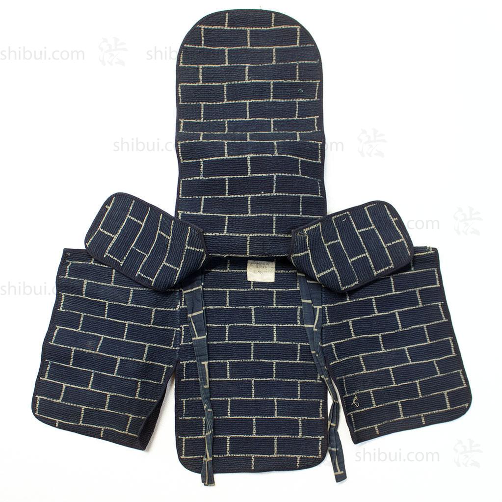 Sashiko Fireman's Hat with Brick Motif