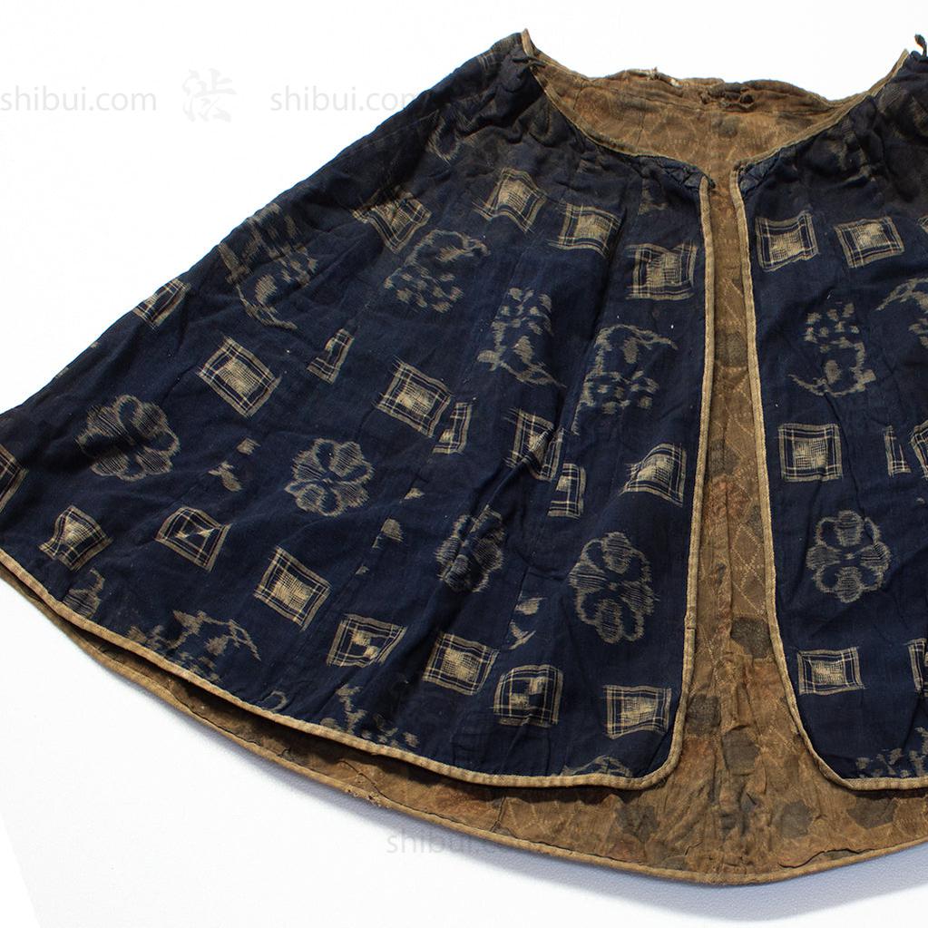 Indigo Kasuri Cape with Katazome Shibori Interior