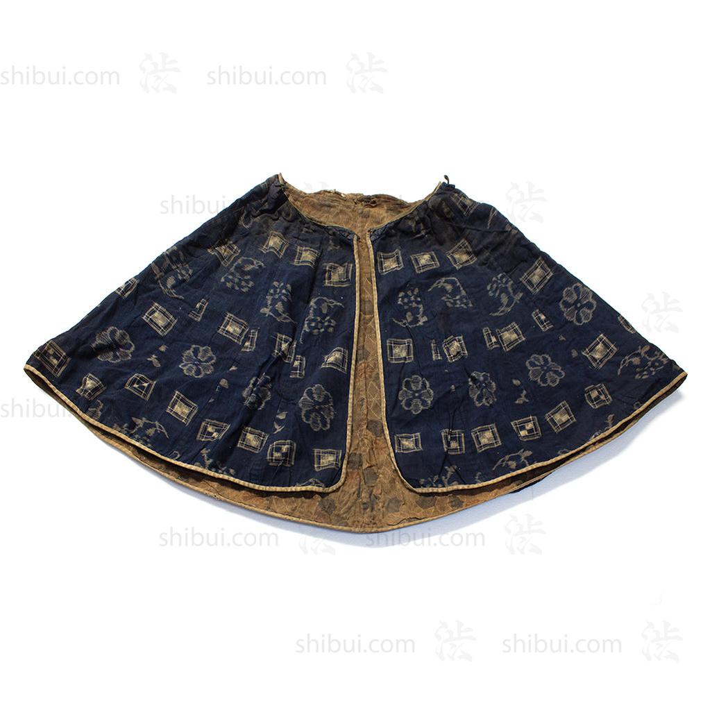 Indigo Kasuri Cape with Katazome Shibori Interior