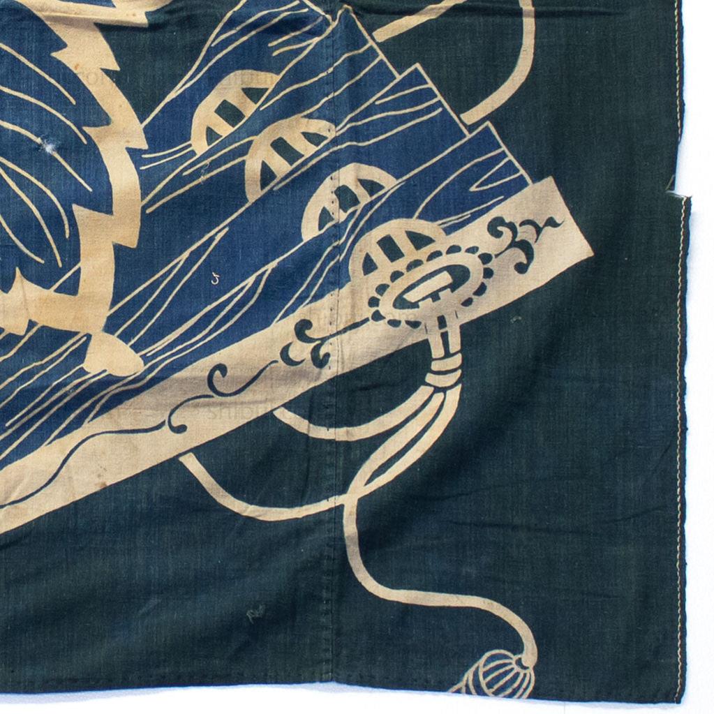 Tsutsugaki Furoshiki with Kiri Leaf & Fan