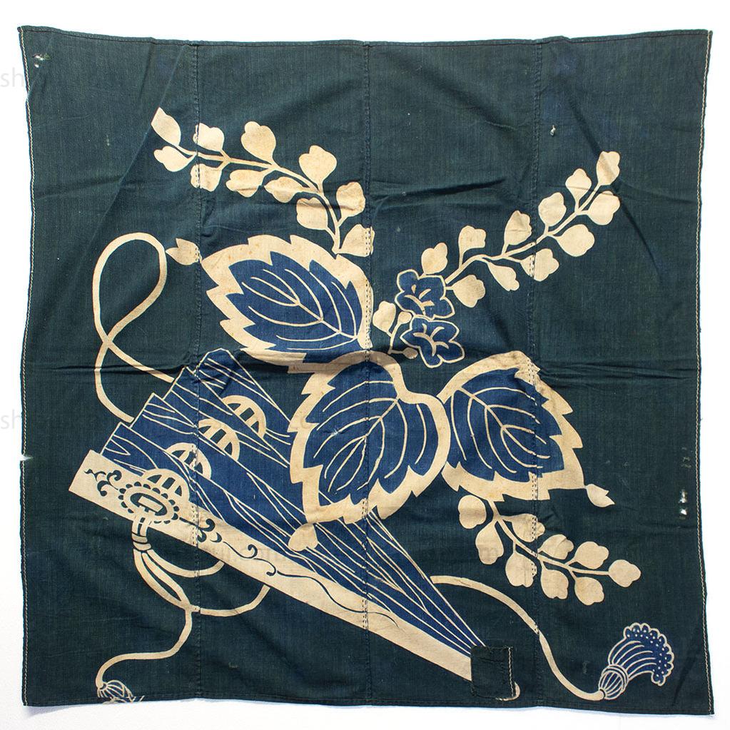 Tsutsugaki Furoshiki with Kiri Leaf & Fan