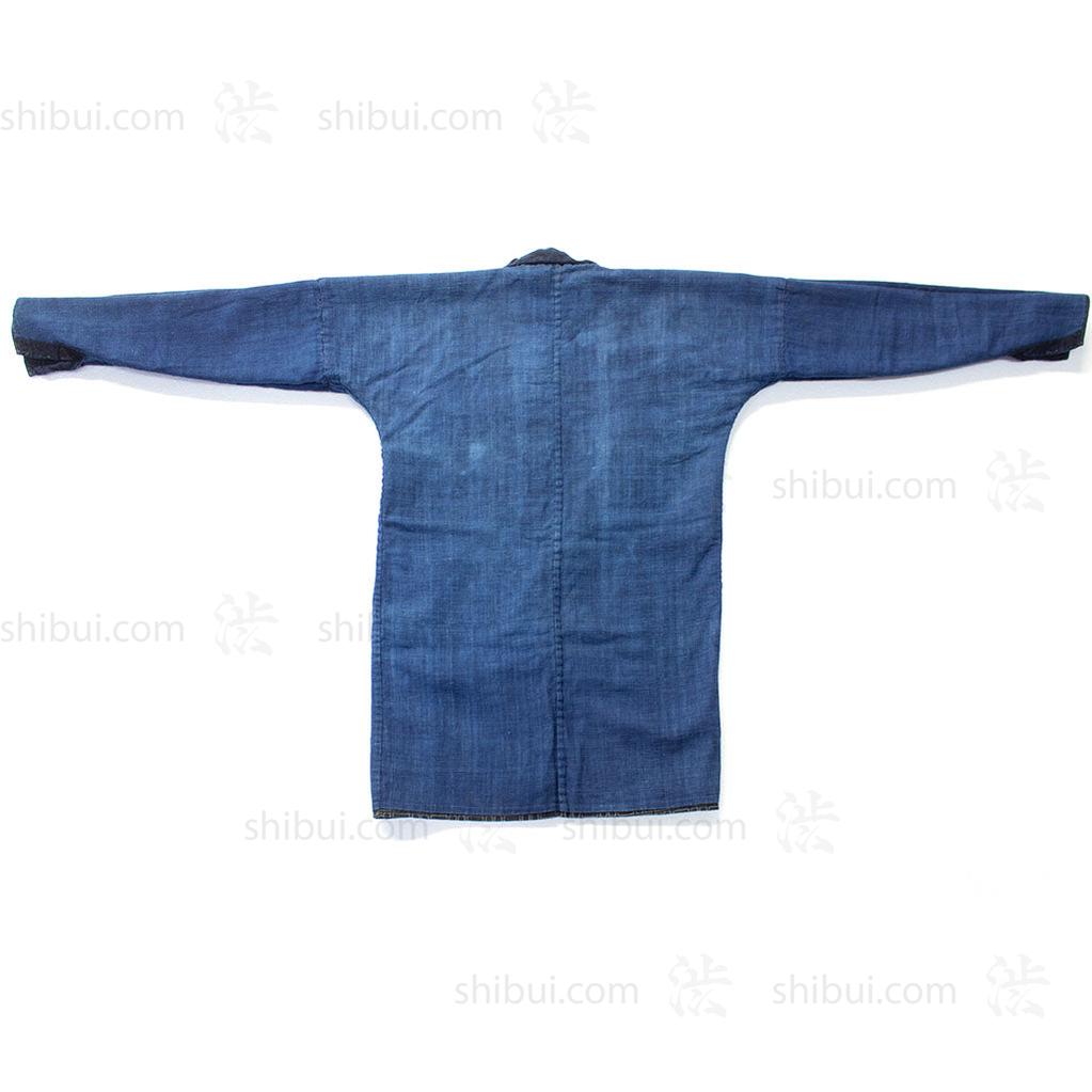 Japanese Indigo Coat with Katazome Brick Motif