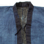 Japanese Indigo Coat with Katazome Brick Motif