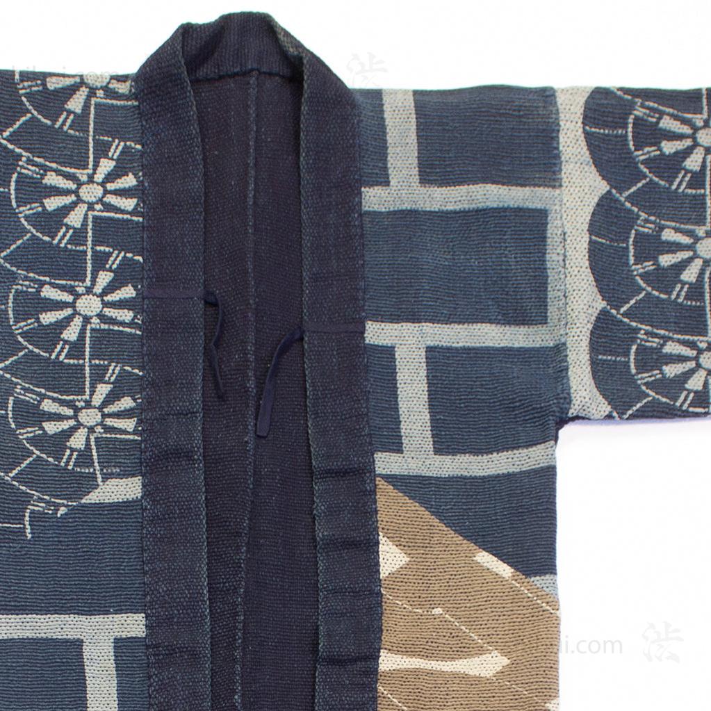 Antique Japanese Sashiko Fireman's Long Coat