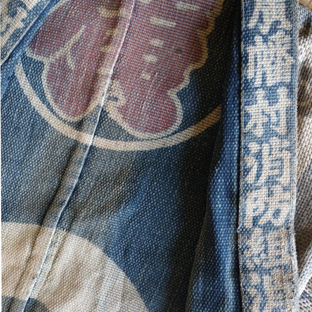 Antique Japanese Fireman's Coat with Tsutsugaki Shogi Motif