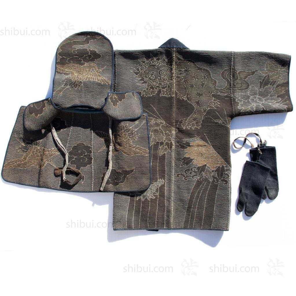 Shishi Antique Japanese Sashiko Fireman's Set