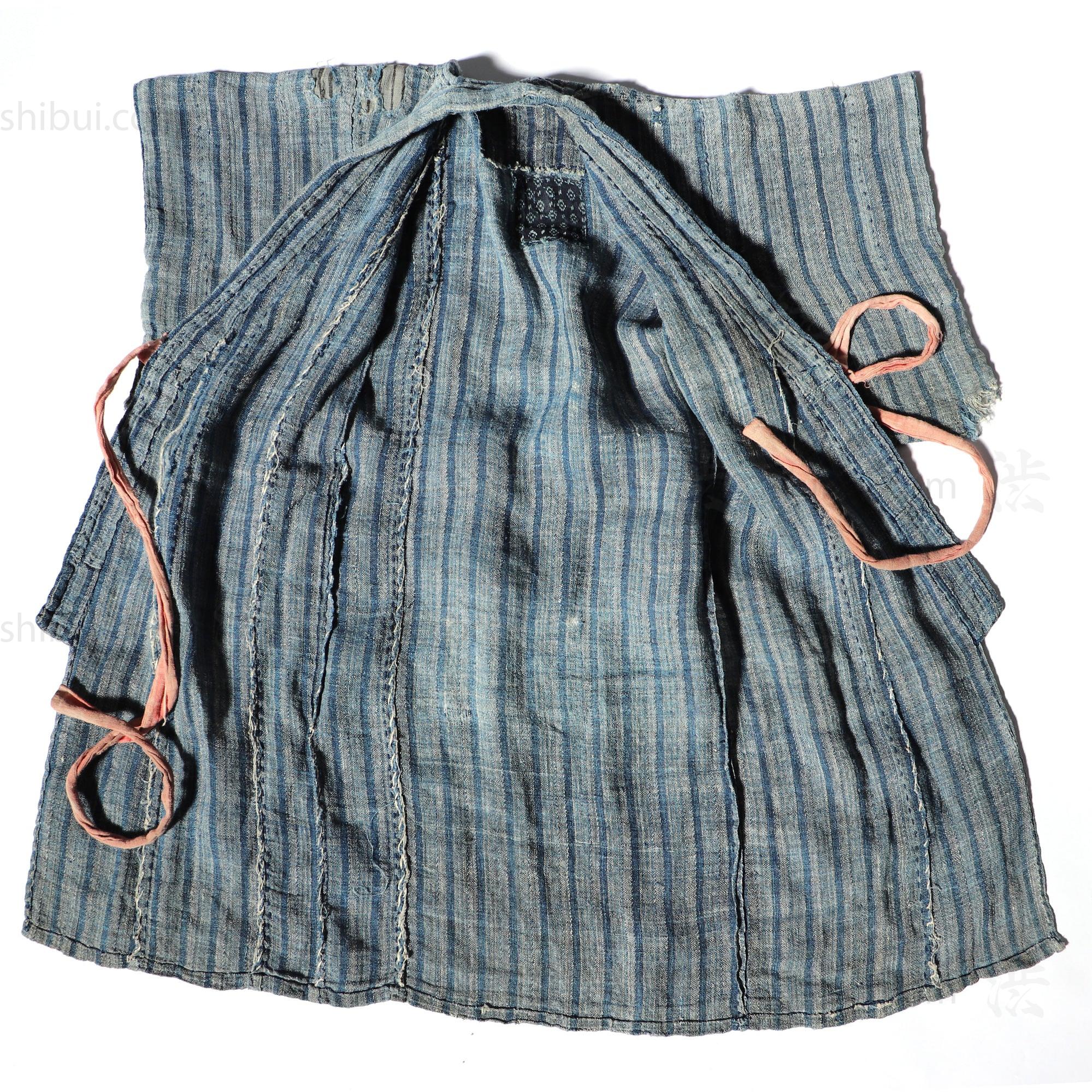 Child's Shima Boro  Japanese Indigo Kimono